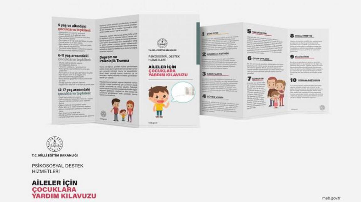 MEB Çocuklar İçin Ailelere ve Öğretmenlere Psikososyal Destek Kılavuzu yayınladı.