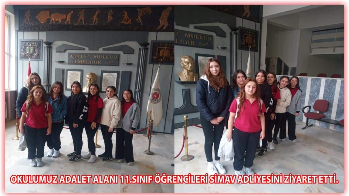 Okulumuz Adalet Alanı 11.Sınıf Öğrencileri Simav Adliyesini Ziyaret Etti.